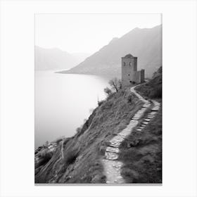 Kotor, Montenegro, Black And White Old Photo 3 Canvas Print