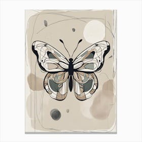 Boho Minimalist Butterfly Sketch v3 Canvas Print