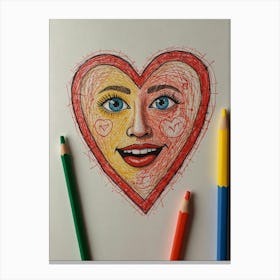 Heart Shaped Face Canvas Print