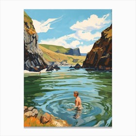 Wild Swimming At Llyn Cau Wales 2 Canvas Print