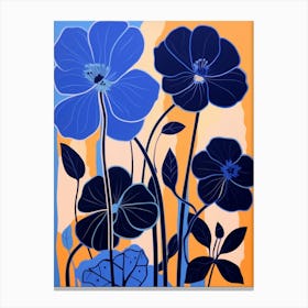 Blue Flower Illustration Nasturtium 3 Canvas Print