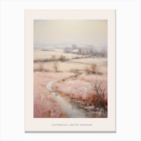 Dreamy Winter Painting Poster Cotswolds United Kingdom 1 Canvas Print