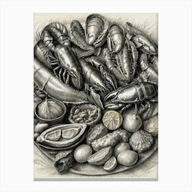 Plate Of Seafood Canvas Print