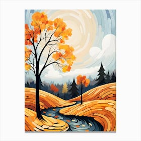 Autumn Landscape Painting Canvas Print