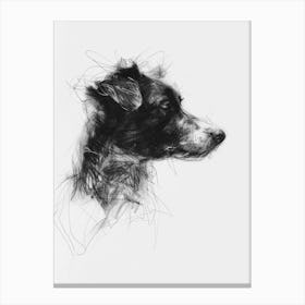 Shepherd Dog Charcoal Line 3 Canvas Print