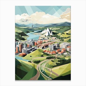 Stuttgart, Germany, Geometric Illustration 1 Canvas Print