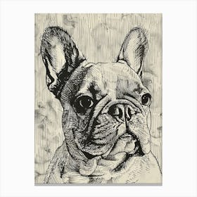 French Bulldog Line Sketch 1 Canvas Print