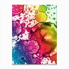 Watercolor Abstraction A Rainbow Of Raindrops Canvas Print