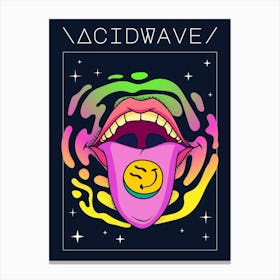 Acid Wave Mouth Wall Art Canvas Print