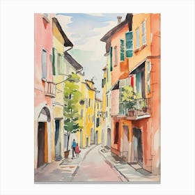 Brescia, Italy Watercolour Streets 1 Canvas Print