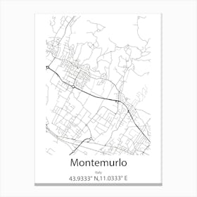 Montemurlo,Italy Minimalist Map Canvas Print