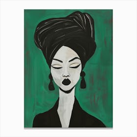 Black Woman With Turban Canvas Print