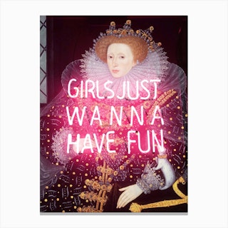 Neon Queen Elizabeth I Canvas Print
