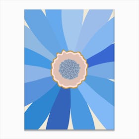 Blue Daisy Floral 1 Canvas Print