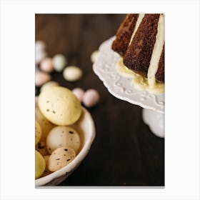 Bundt Cake With Eggs Canvas Print