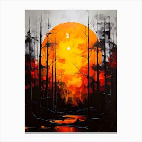 Sunset In The Woods 7 Canvas Print