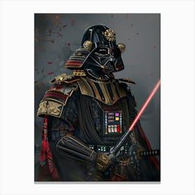 Darth Vader As A Vintagepunk Samurai 05 Canvas Print