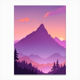 Misty Mountains Vertical Composition In Purple Tone 41 Canvas Print