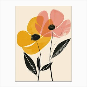 Bern Flower Market Boho Minimalist Style Canvas Print