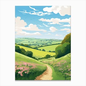 The South Downs Way England Hike Illustration Canvas Print