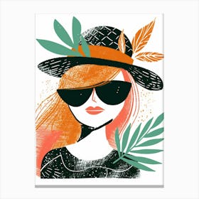 Girl In A Hat 12 Canvas Print