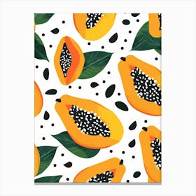 Seamless Pattern With Papaya 2 Canvas Print