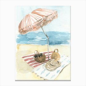 Beach Umbrella Canvas Print