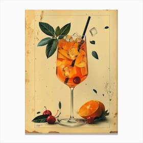 Cocktail With Oranges And Cherries 1 Canvas Print