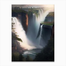 Victoria Falls Of The North, Canada Realistic Photograph (1) Canvas Print