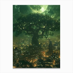 Whimsical Tree In The City 3 Canvas Print