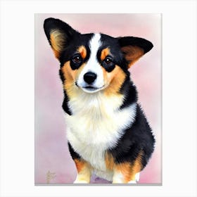 Pembroke Welsh Corgi 2 Watercolour dog Canvas Print