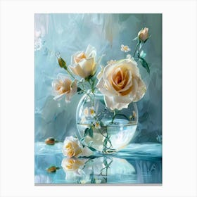 Roses In A Vase 2 Canvas Print