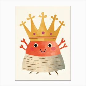 Little Crab 2 Wearing A Crown Canvas Print