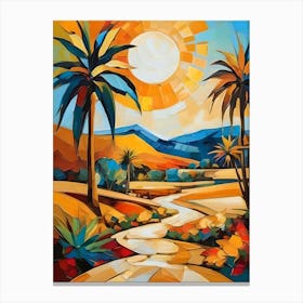 Sunlit Oasis of Gran Canaria Canvas Print