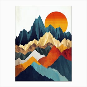 Peaks of Tranquil Minimalism Canvas Print