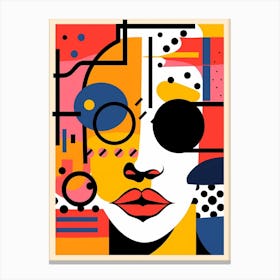 Geometric Face With Patterns And Sunglasses 3 Canvas Print