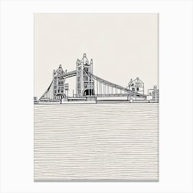 Tower Bridge London Boho Landmark Illustration Canvas Print