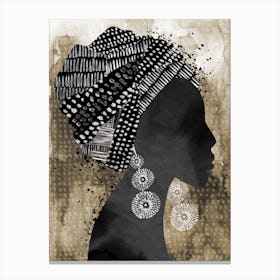 African Woman Headscarf Canvas Print