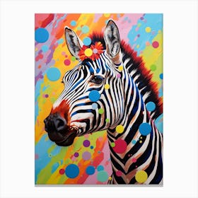 Rainbow Dotty Zebra 3 Canvas Print
