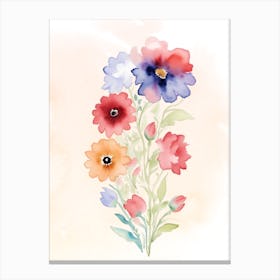 Watercolor Flowers 4 Canvas Print