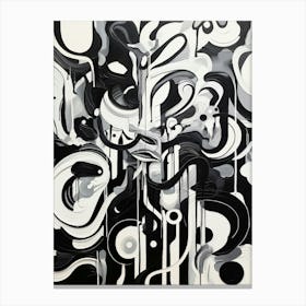 Vibrant Contrasts Abstract Black And White 3 Canvas Print