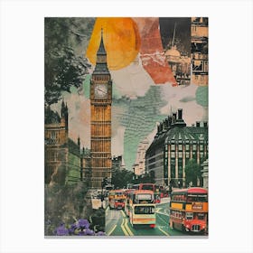 Retro Kitsch London Collage 2 Canvas Print