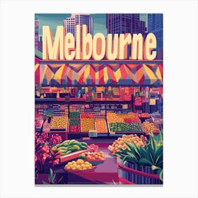 Aihrgdesign A 1970s Inspired Travel Poster For Melbourne 2 Canvas Print