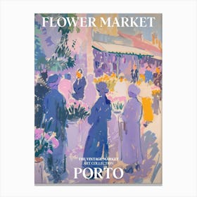 Vintage Flower Market Painting Porto 3 Canvas Print