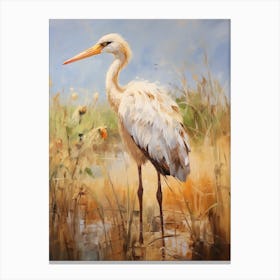Bird Painting Stork 4 Canvas Print