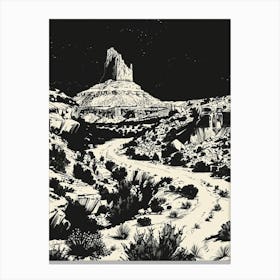 Duotone Illustration Mount Bonnell Austin Texas 1 Canvas Print