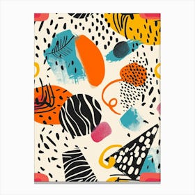 Playful And Colorful Geometric Shapes Arranged In A Fun And Whimsical Way 2 Canvas Print