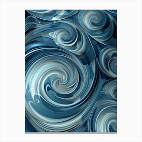 Abstract Blue Swirls 1 Canvas Print