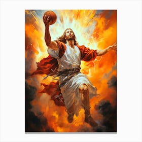 Jesus Dunk Basketball Canvas Print