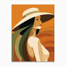 Woman In A Hat 4 Canvas Print